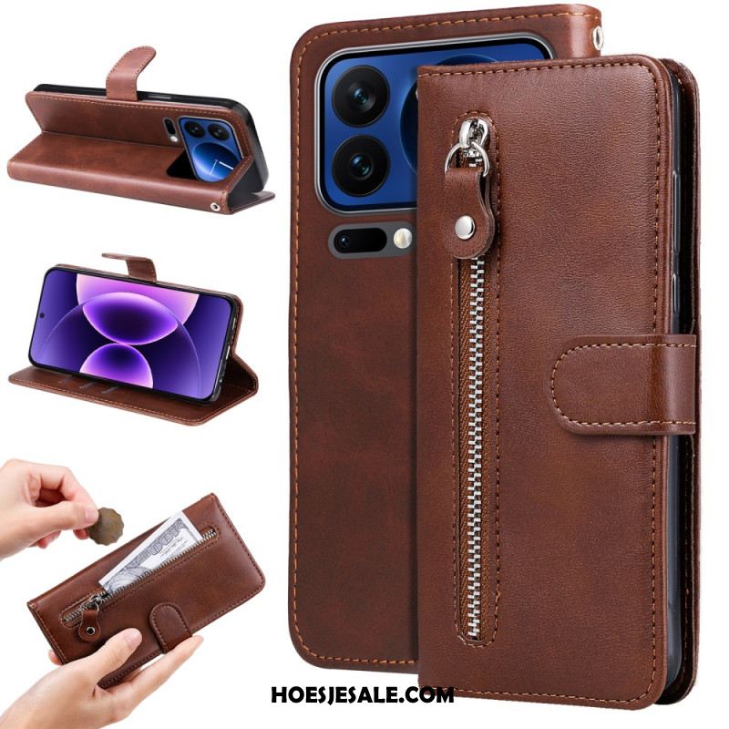 Leren Hoesje Voor Xiaomi 17 Pro Vak Met Ritssluiting