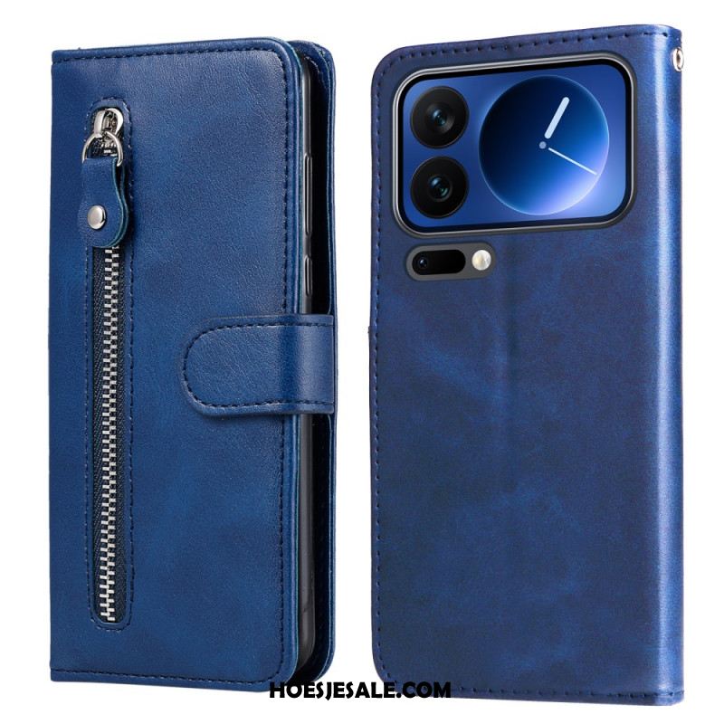 Leren Hoesje Voor Xiaomi 17 Pro Vak Met Ritssluiting