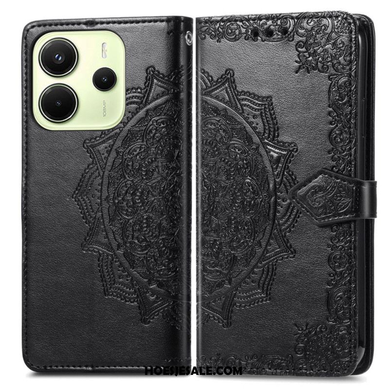 Leren Hoesje Voor Xiaomi Redmi Note 14 4g Barok Mandala
