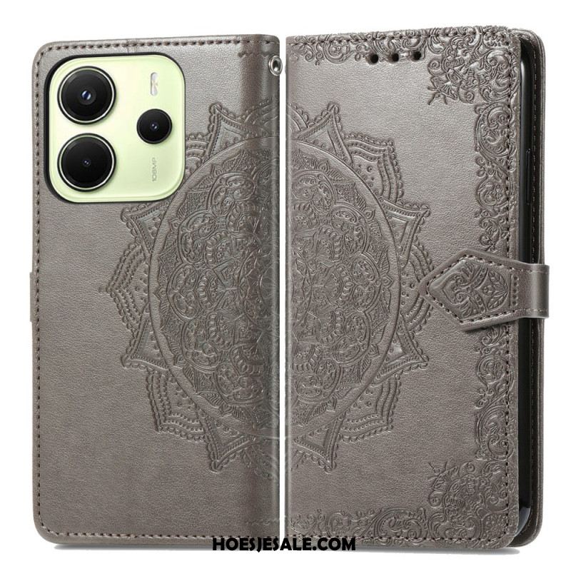 Leren Hoesje Voor Xiaomi Redmi Note 14 4g Barok Mandala