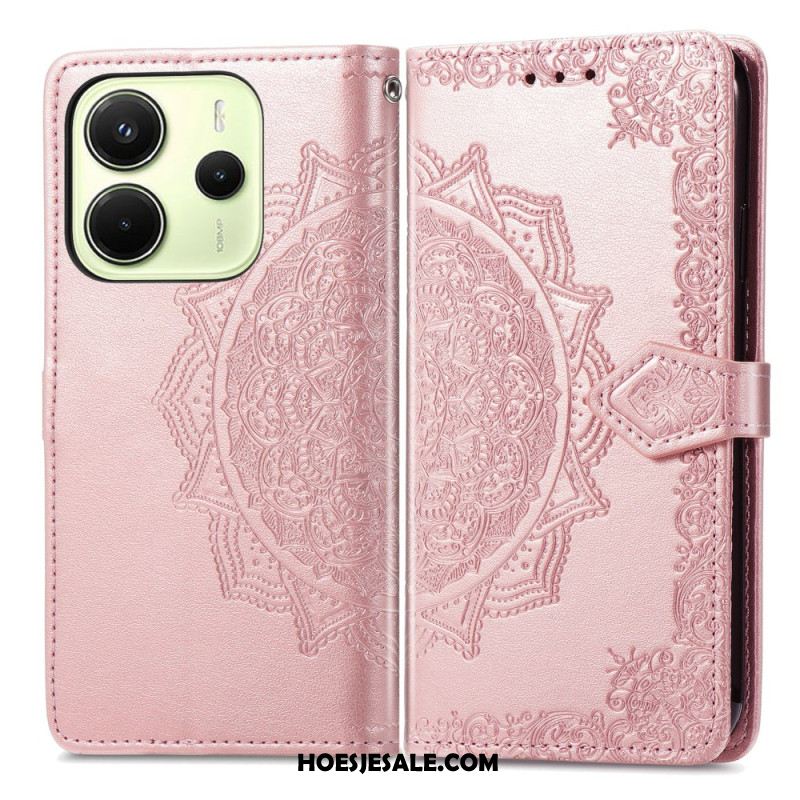 Leren Hoesje Voor Xiaomi Redmi Note 14 4g Barok Mandala