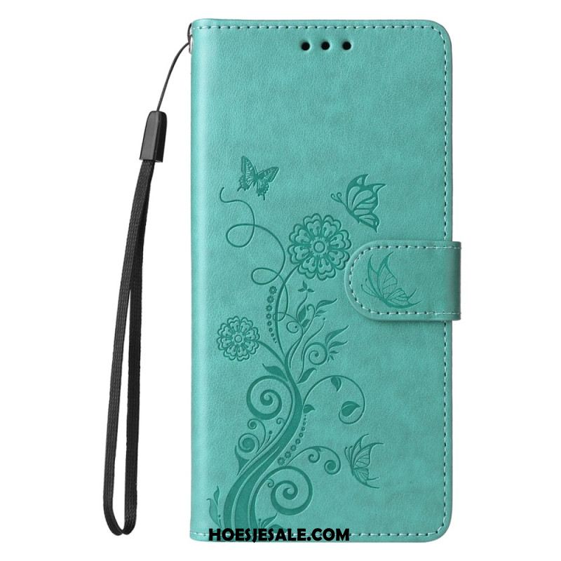 Leren Hoesje Voor Xiaomi Redmi Note 14 4g Bloemen