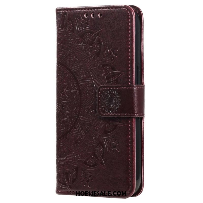 Leren Hoesje Voor Xiaomi Redmi Note 14 4g Mandala Met Zon