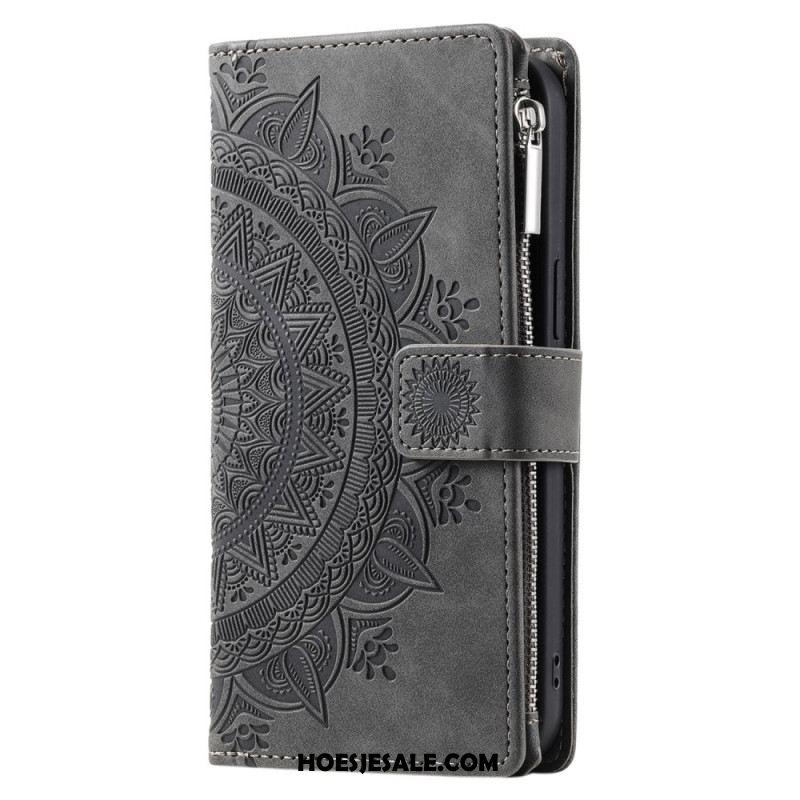 Leren Hoesje Voor Xiaomi Redmi Note 14 4g Mandala Suède-effect Portemonnee