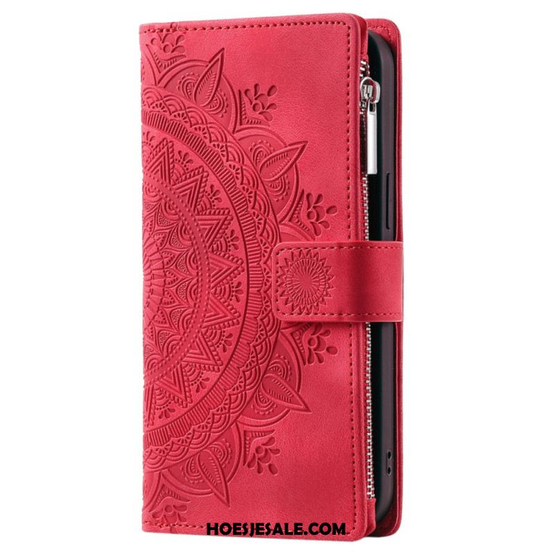 Leren Hoesje Voor Xiaomi Redmi Note 14 4g Mandala Suède-effect Portemonnee