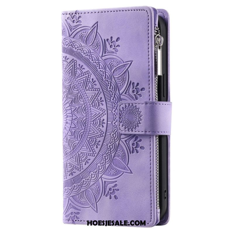 Leren Hoesje Voor Xiaomi Redmi Note 14 4g Mandala Suède-effect Portemonnee
