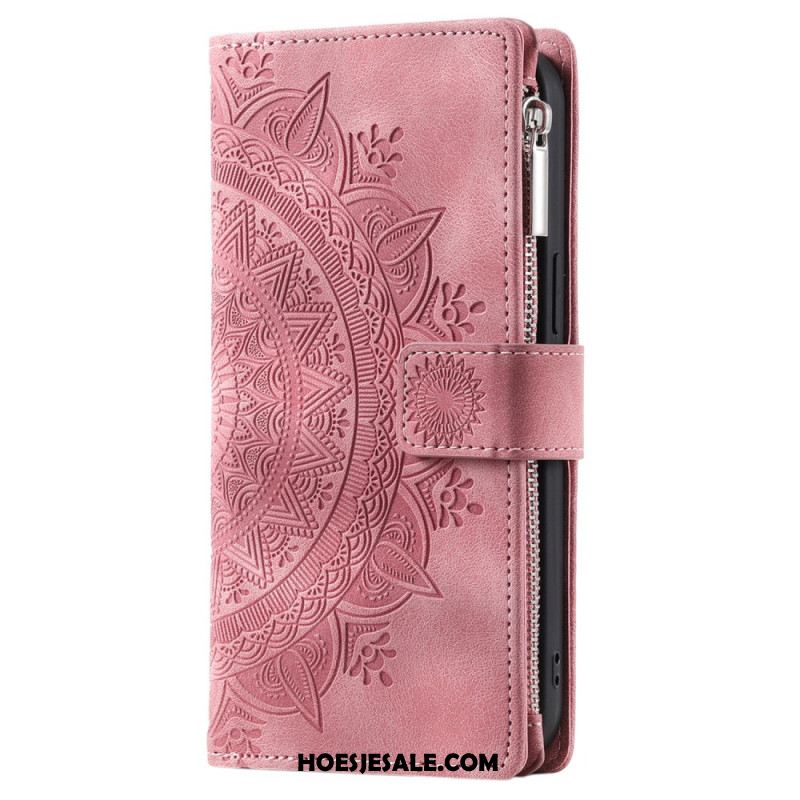 Leren Hoesje Voor Xiaomi Redmi Note 14 4g Mandala Suède-effect Portemonnee