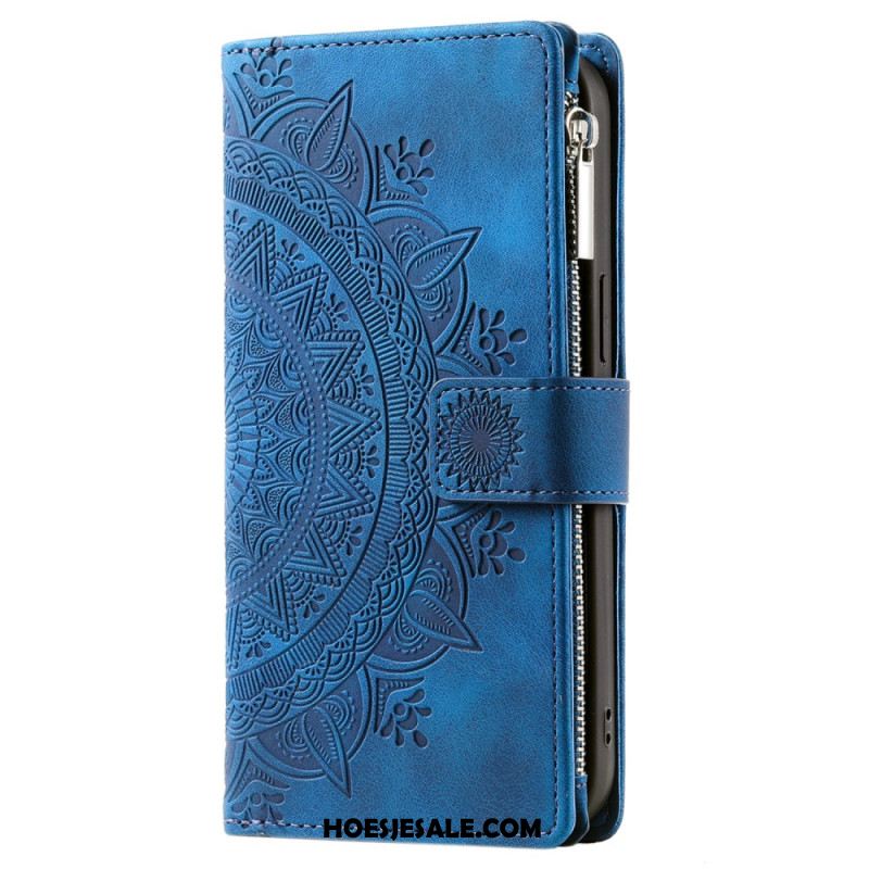 Leren Hoesje Voor Xiaomi Redmi Note 14 4g Mandala Suède-effect Portemonnee