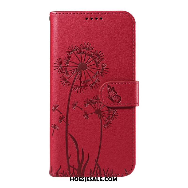 Leren Hoesje Voor Xiaomi Redmi Note 14 4g Paardenbloemen
