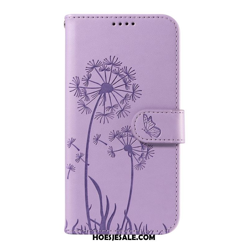 Leren Hoesje Voor Xiaomi Redmi Note 14 4g Paardenbloemen