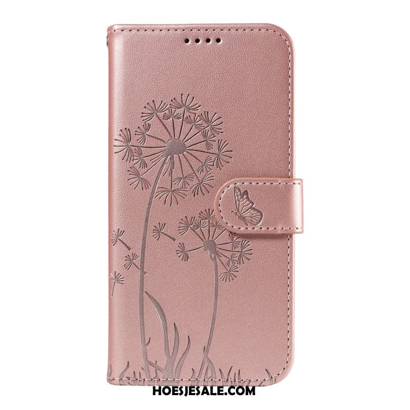 Leren Hoesje Voor Xiaomi Redmi Note 14 4g Paardenbloemen