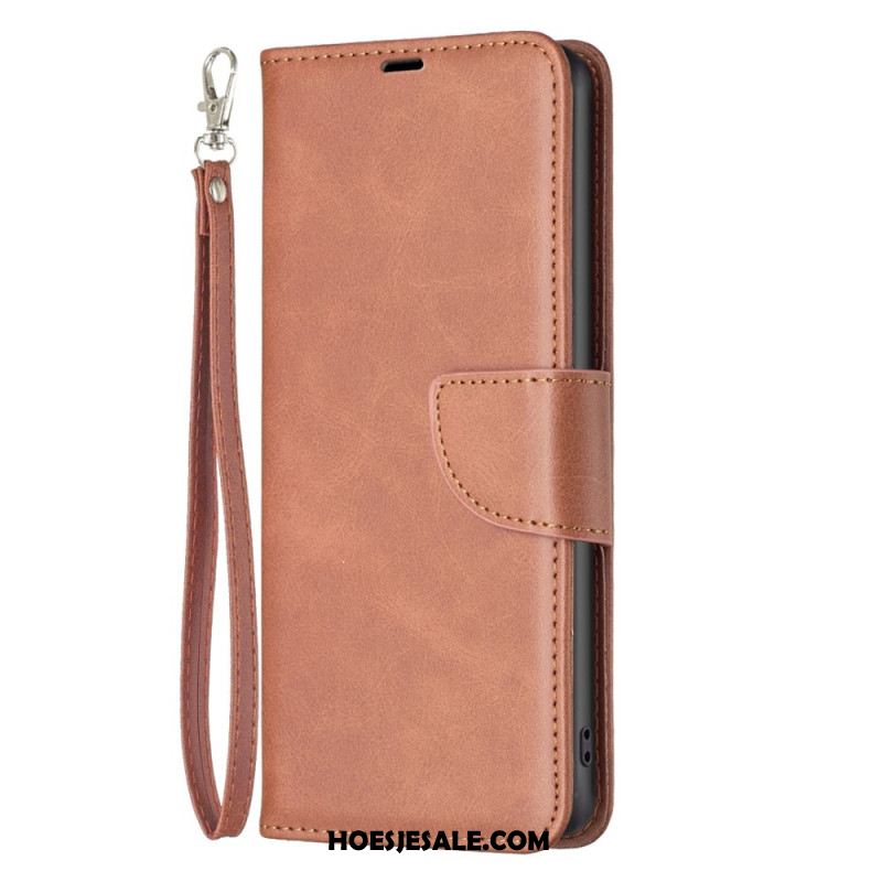 Leren Hoesje Voor Xiaomi Redmi Note 14 5g Schuine Sluiting