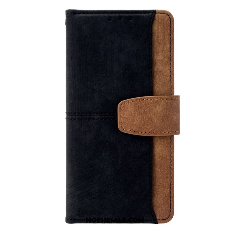 Leren Hoesje Voor Xiaomi Redmi Note 14 Pro 4g Rfid-blokkerende Portemonnee Met Tweekleurig Suède-effect