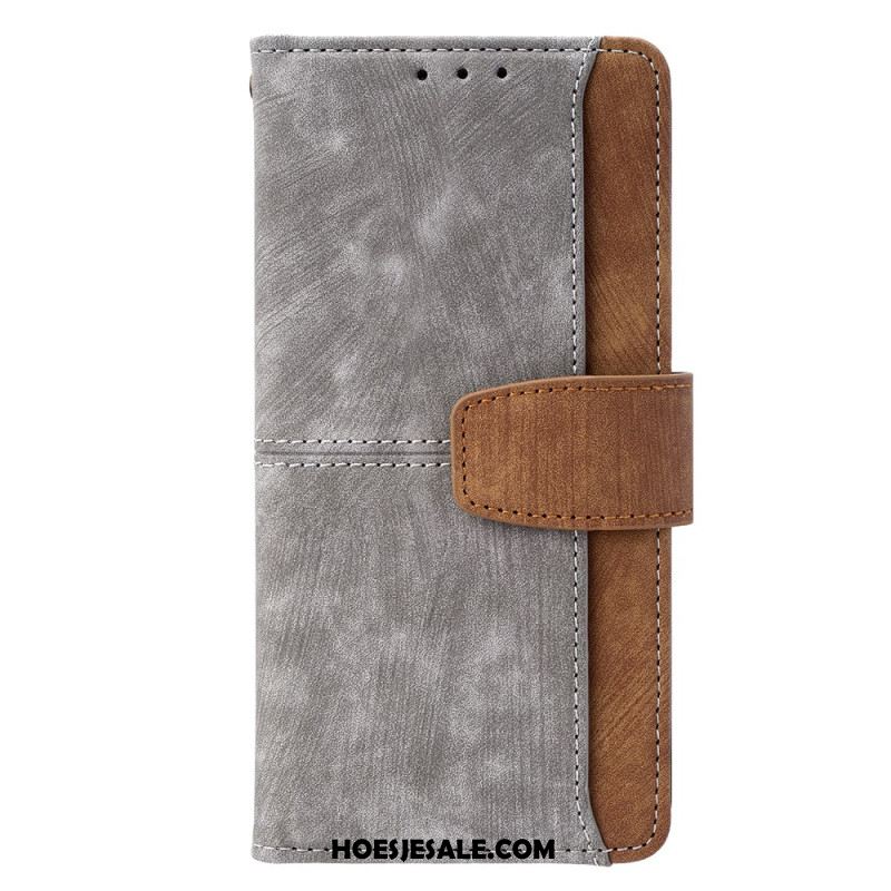 Leren Hoesje Voor Xiaomi Redmi Note 14 Pro 4g Rfid-blokkerende Portemonnee Met Tweekleurig Suède-effect