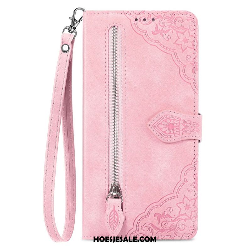 Leren Hoesje Voor Xiaomi Redmi Note 14 Pro 4g Suède Veters Effect