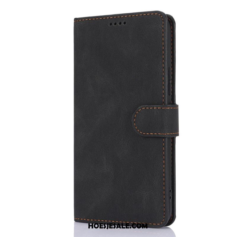 Leren Hoesje Voor Xiaomi Redmi Note 14 Pro 4g Suède-effect Met Bandje