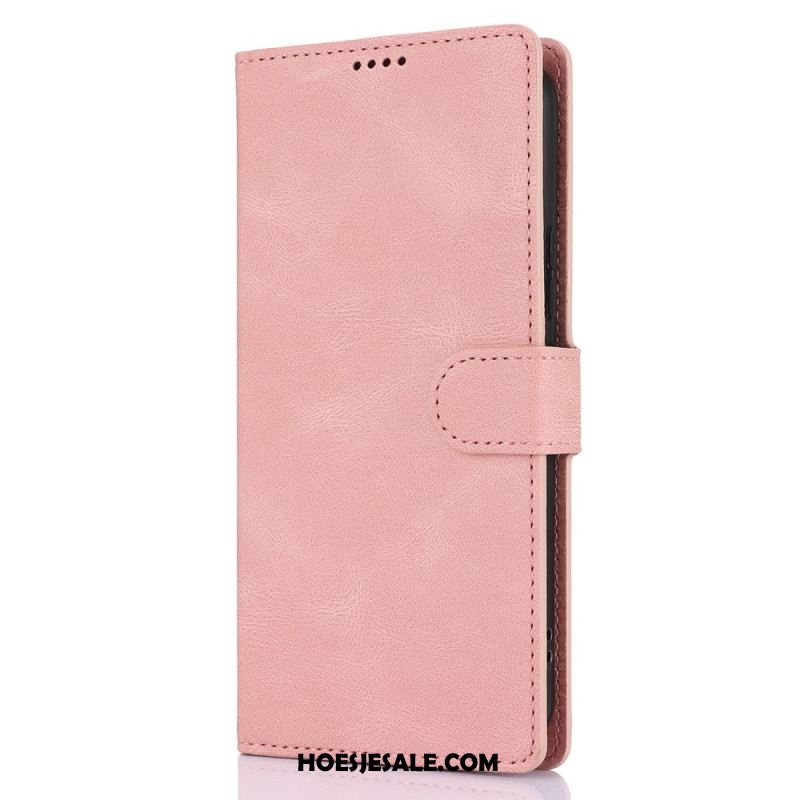 Leren Hoesje Voor Xiaomi Redmi Note 14 Pro 4g Suède-effect Met Bandje