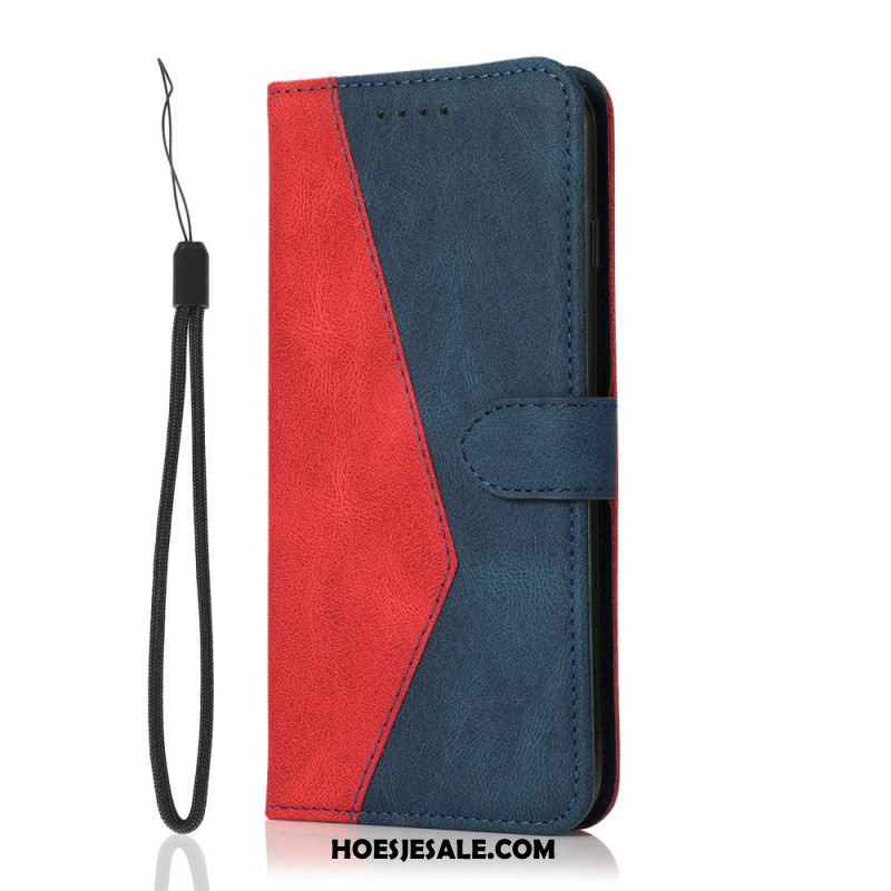 Leren Hoesje Voor Xiaomi Redmi Note 14 Pro 4g Tweekleurig