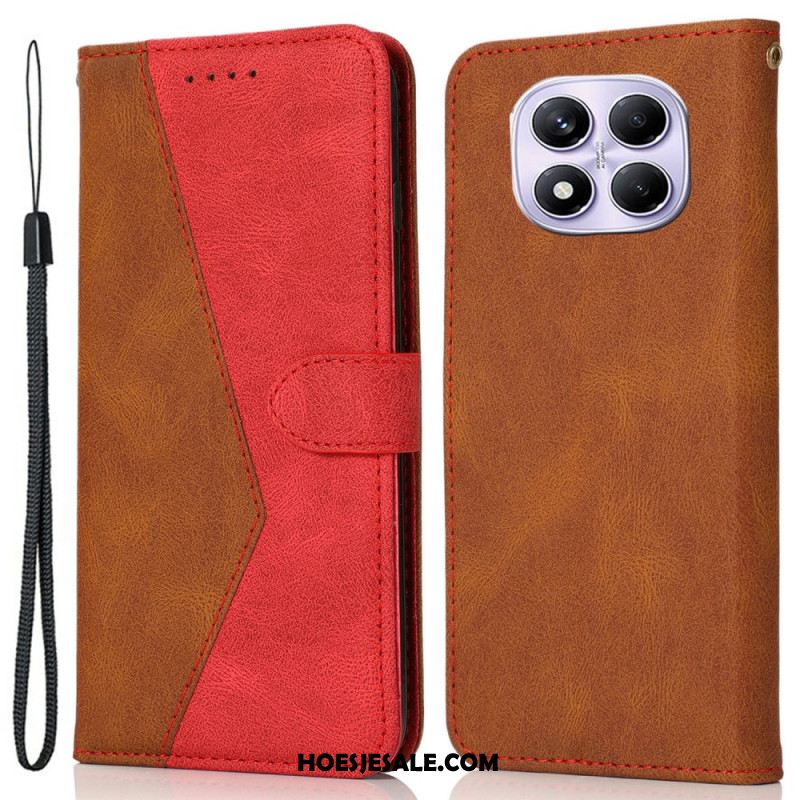 Leren Hoesje Voor Xiaomi Redmi Note 14 Pro 4g Tweekleurig