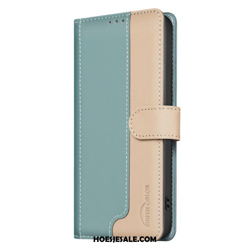 Leren Hoesje Voor Xiaomi Redmi Note 14 Pro 4g Tweekleurig Binfen Color