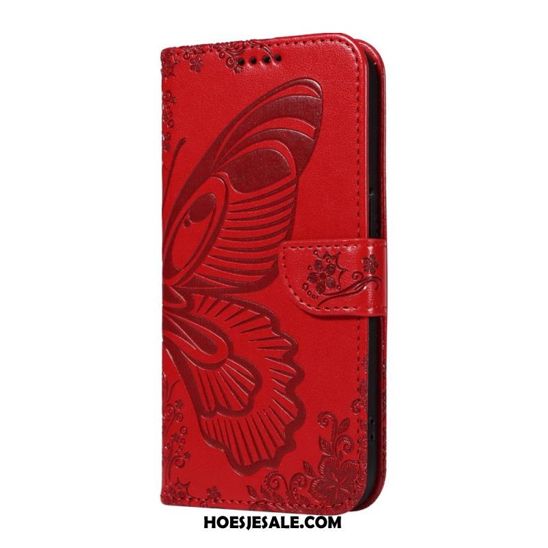 Leren Hoesje Voor Xiaomi Redmi Note 14 Pro 5g Grafische Vlinder