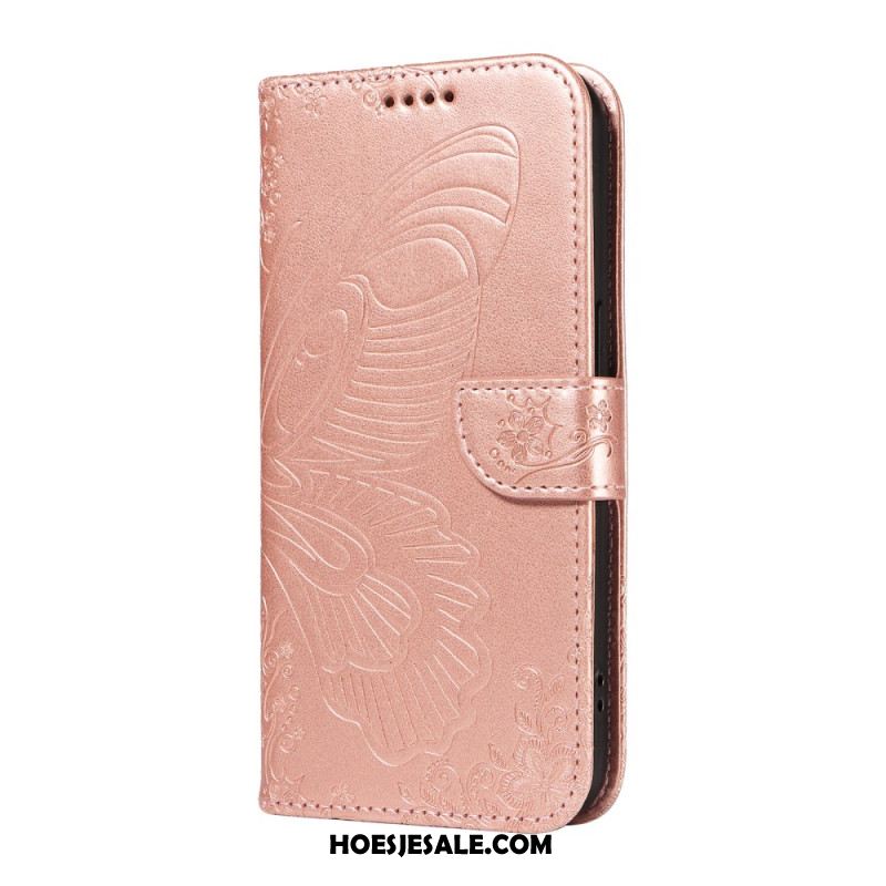 Leren Hoesje Voor Xiaomi Redmi Note 14 Pro 5g Grafische Vlinder