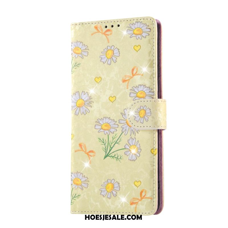 Leren Hoesje Voor Xiaomi Redmi Note 14 Pro 5g Rfid-blokkerend Bloemendesign