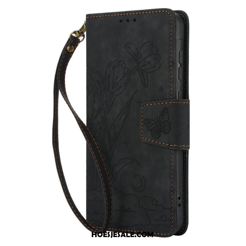 Leren Hoesje Voor Xiaomi Redmi Note 15 5g Bloemen En Vlinders