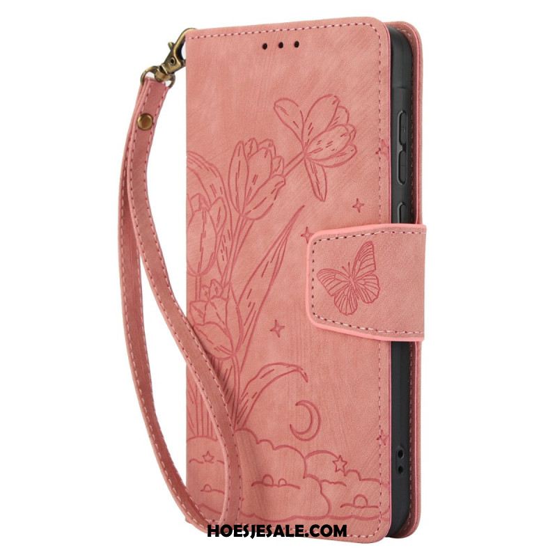 Leren Hoesje Voor Xiaomi Redmi Note 15 5g Bloemen En Vlinders