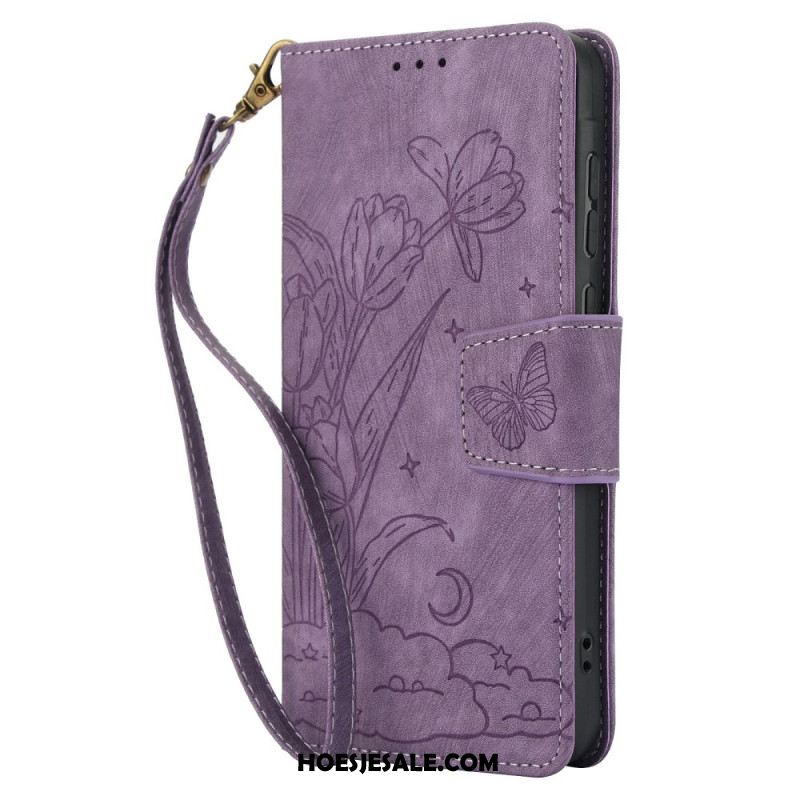 Leren Hoesje Voor Xiaomi Redmi Note 15 5g Bloemen En Vlinders