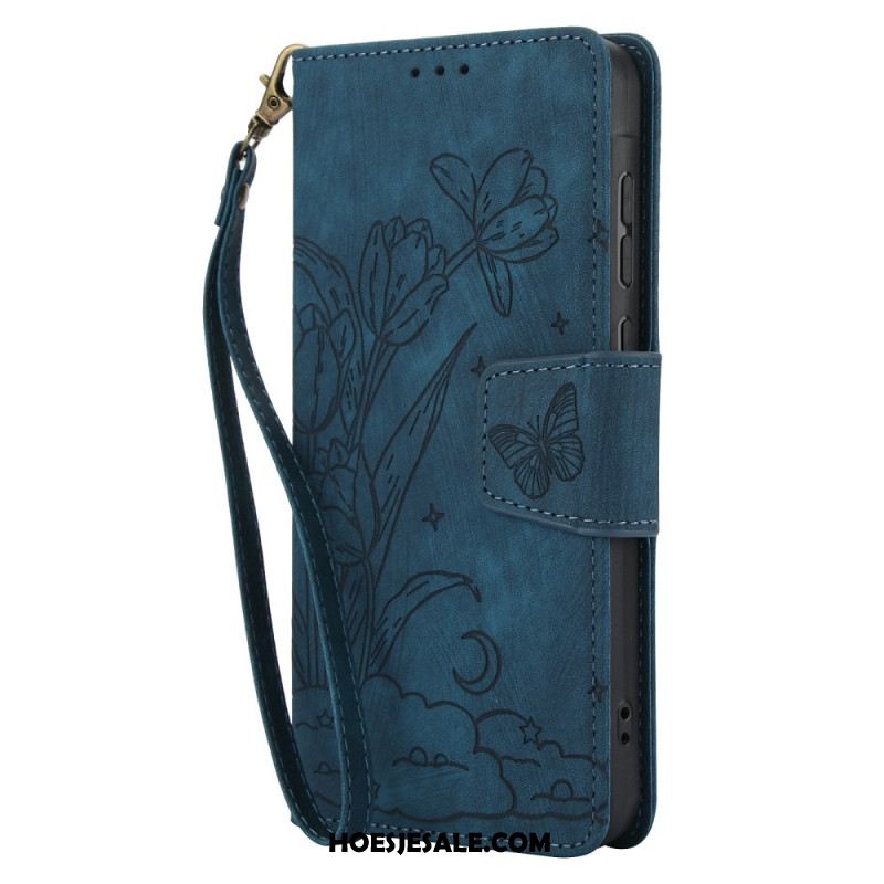 Leren Hoesje Voor Xiaomi Redmi Note 15 5g Bloemen En Vlinders