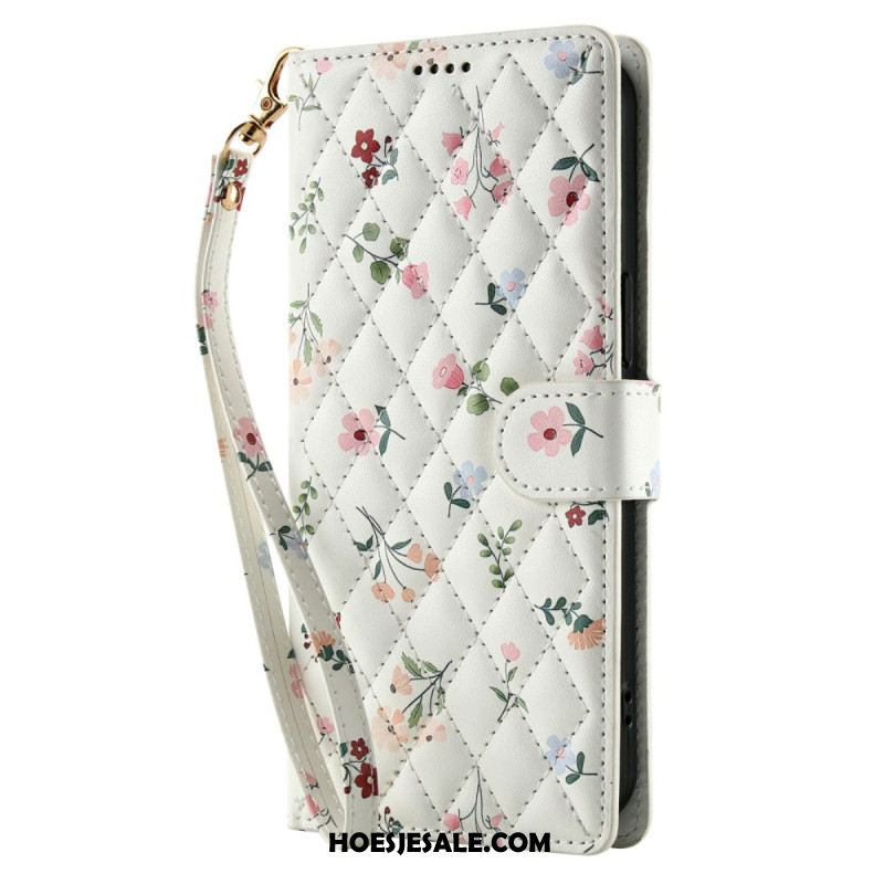 Leren Hoesje Voor Xiaomi Redmi Note 15 5g Bloemenbandje