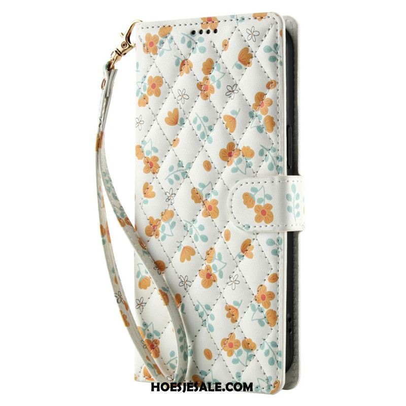 Leren Hoesje Voor Xiaomi Redmi Note 15 5g Bloemenbandje