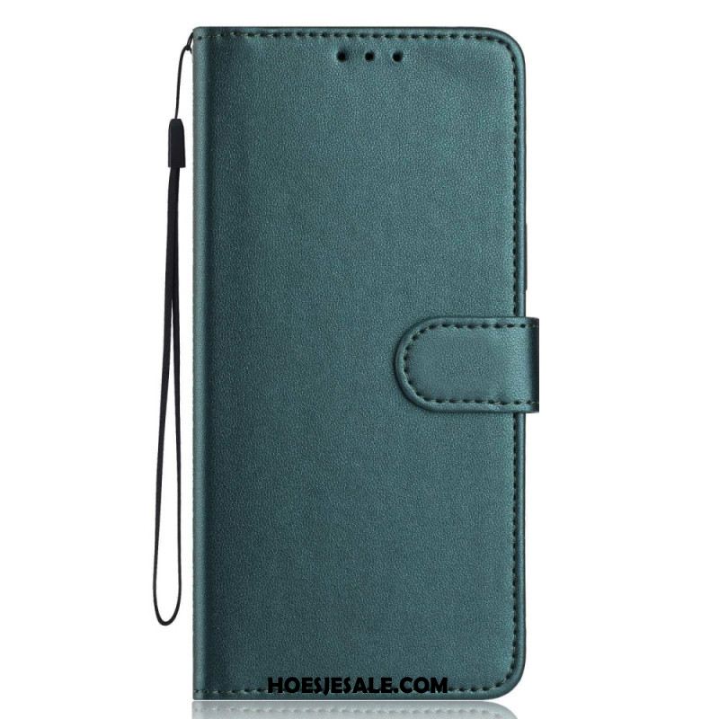 Leren Hoesje Voor Xiaomi Redmi Note 15 Pro 5g Effen Kunstleer