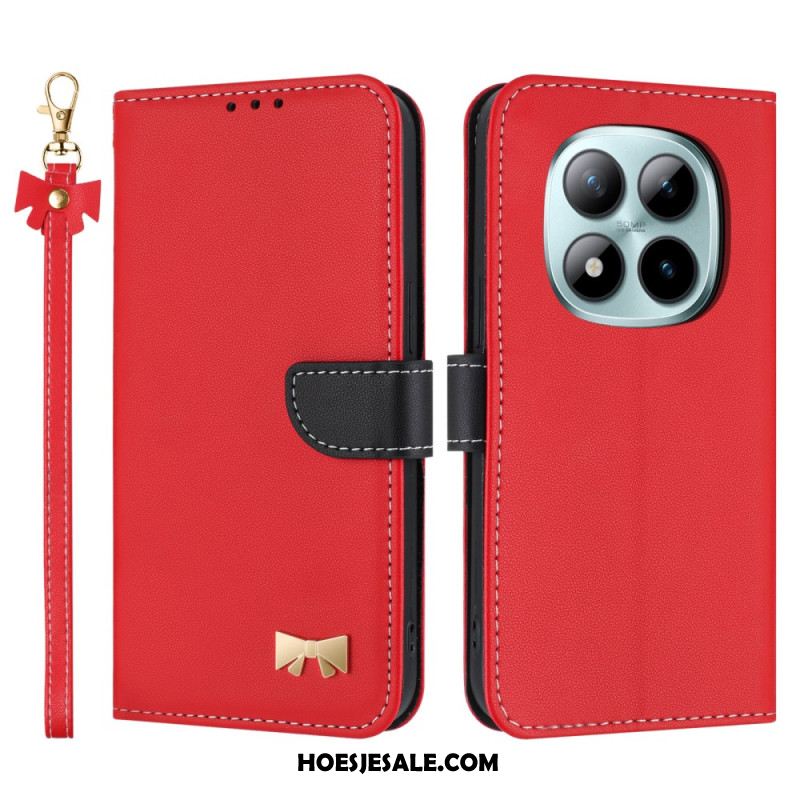 Leren Hoesje Voor Xiaomi Redmi Note 15 Pro Plus 5g Decoratieve Strik