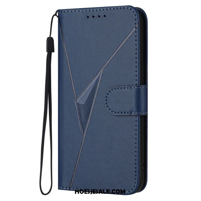 Leren Hoesje Voor Xiaomi Redmi Note 15 Pro Plus 5g Driehoekspatroon