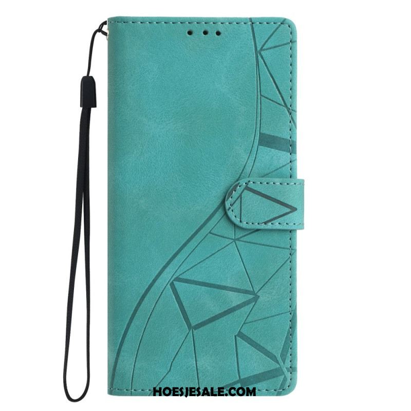 Leren Hoesje Voor Xiaomi Redmi Note 15 Pro Plus 5g Driehoekspatroon