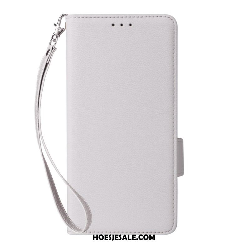 Leren Hoesje Voor Xiaomi Redmi Note 15 Pro Plus 5g Lychee Kunstleer Met Bandje