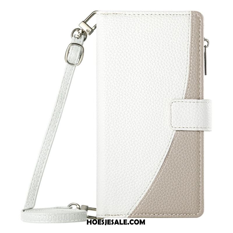 Leren Hoesje Voor Xiaomi Redmi Note 15 Pro Plus 5g Tweekleurig Met Bandjes