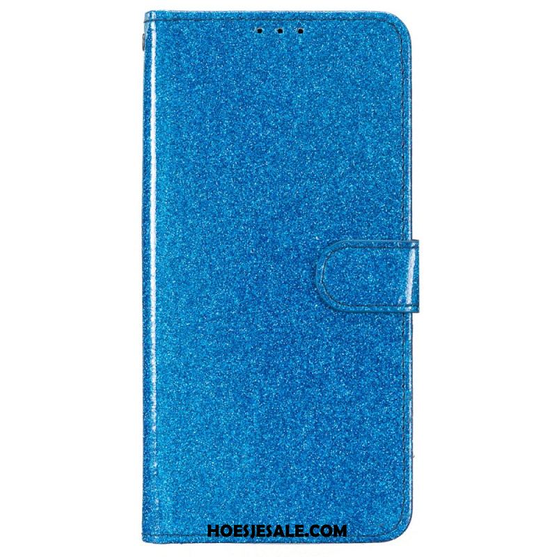 Leren Hoesje Voor iPhone 16 Pro Max Glitters