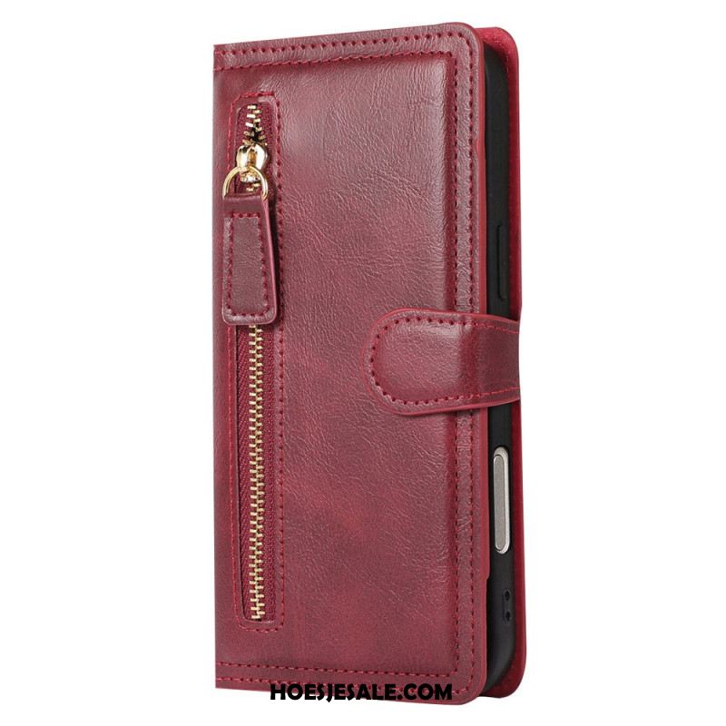 Leren Hoesje Voor iPhone 17 Pro Max Vak Met Rits