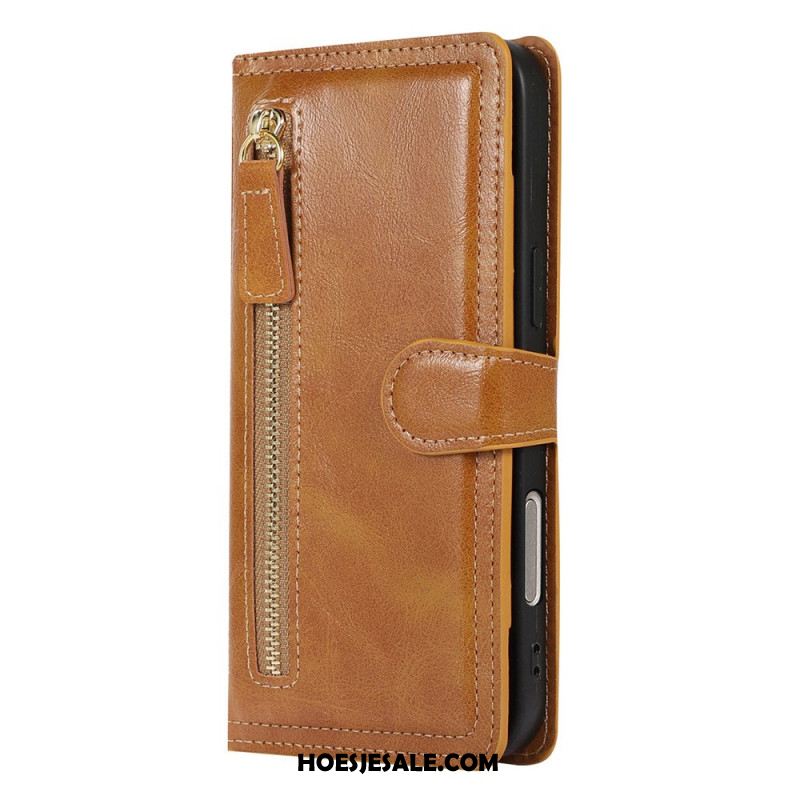 Leren Hoesje Voor iPhone 17 Pro Max Vak Met Rits