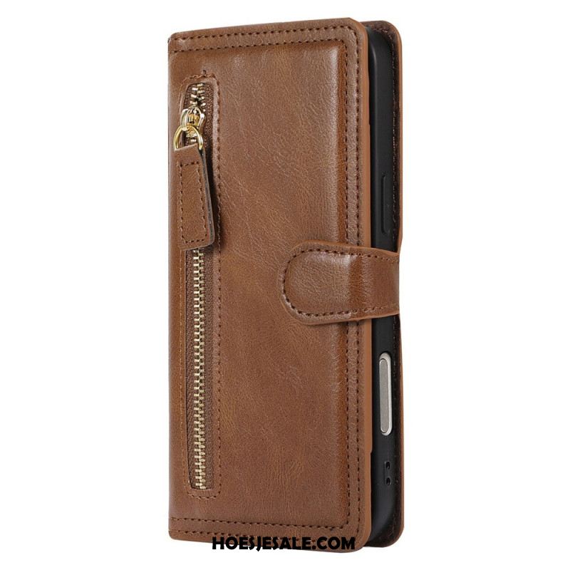 Leren Hoesje Voor iPhone 17 Pro Max Vak Met Rits