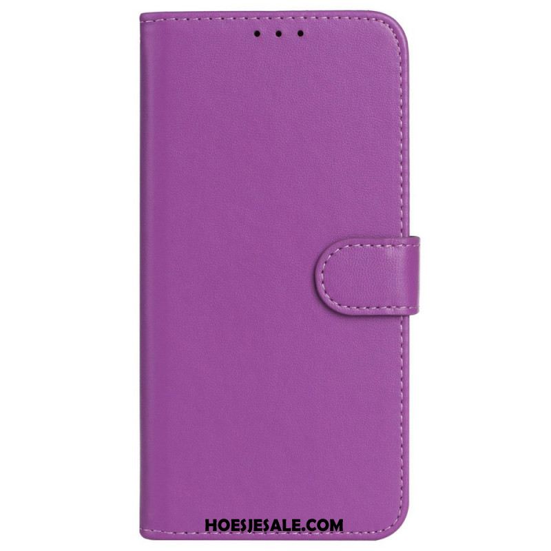 Leren Hoesje Xiaomi 14t Pro Effen Kunstleer Met Riem Bescherming Hoesje
