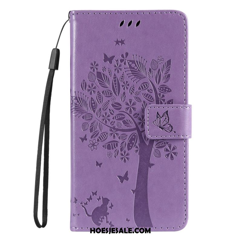 Leren Hoesje Xiaomi 14t Pro Kat- En Boompatroon