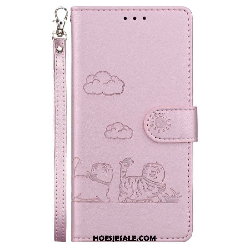 Leren Hoesje Xiaomi 15 Bandje Met Kattenmotief