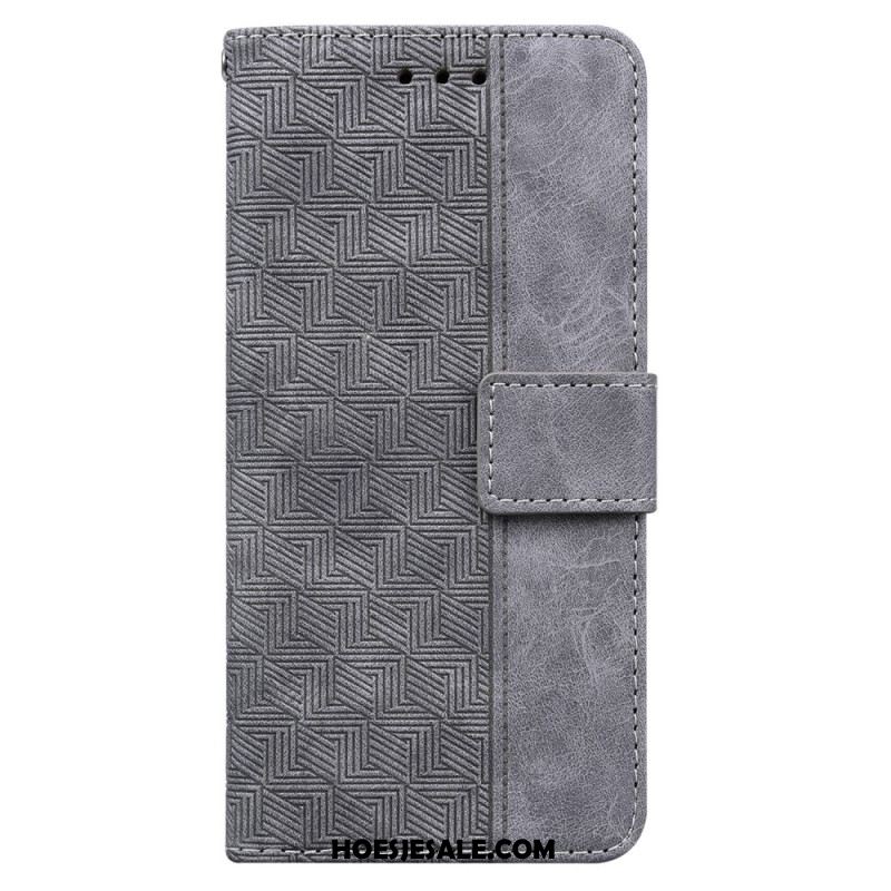 Leren Hoesje Xiaomi 15 Pro Geweven Patroon Bescherming Hoesje