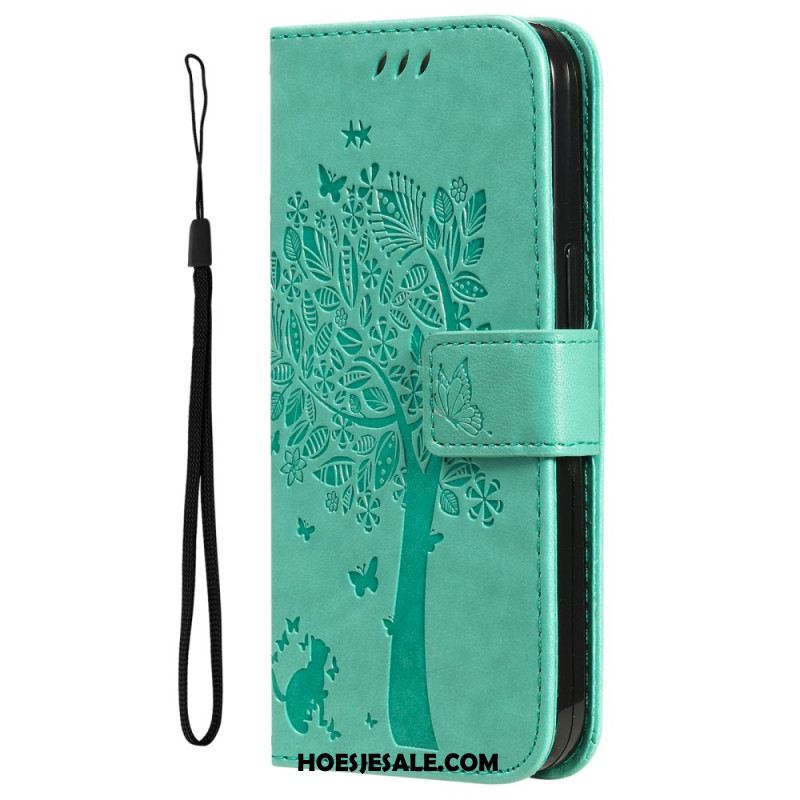 Leren Hoesje Xiaomi 15 Pro Kat En Boom Bescherming Hoesje