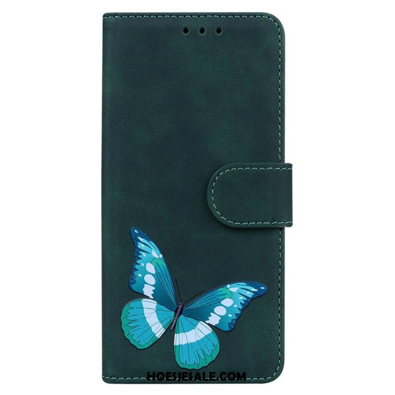 Leren Hoesje Xiaomi 15 Pro Vlinder Suède-effect Bescherming Hoesje