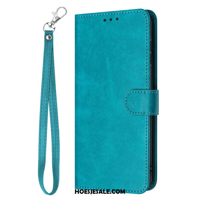 Leren Hoesje Xiaomi 15 Ultra Lederen Bandje-effect Bescherming Hoesje